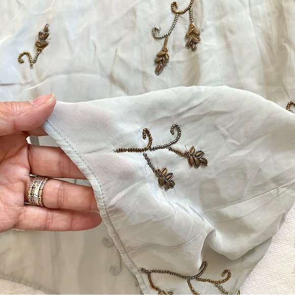 NWT Zara Limited Edition Embellished Jewel Top Gray LG - Picture 10 of 14